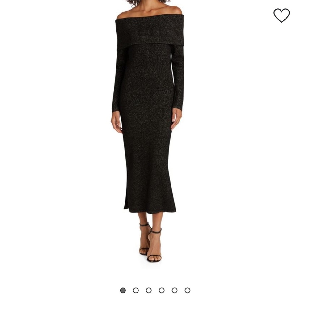 Heritage Sofia Cashmere Elegant Black Off-Shoulder Dress